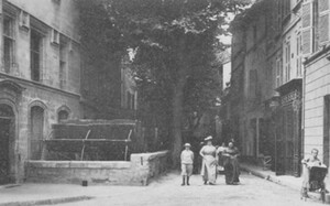 image en noir et blanc de la rue des Teinturiers, datant du début du 19ème siècle 